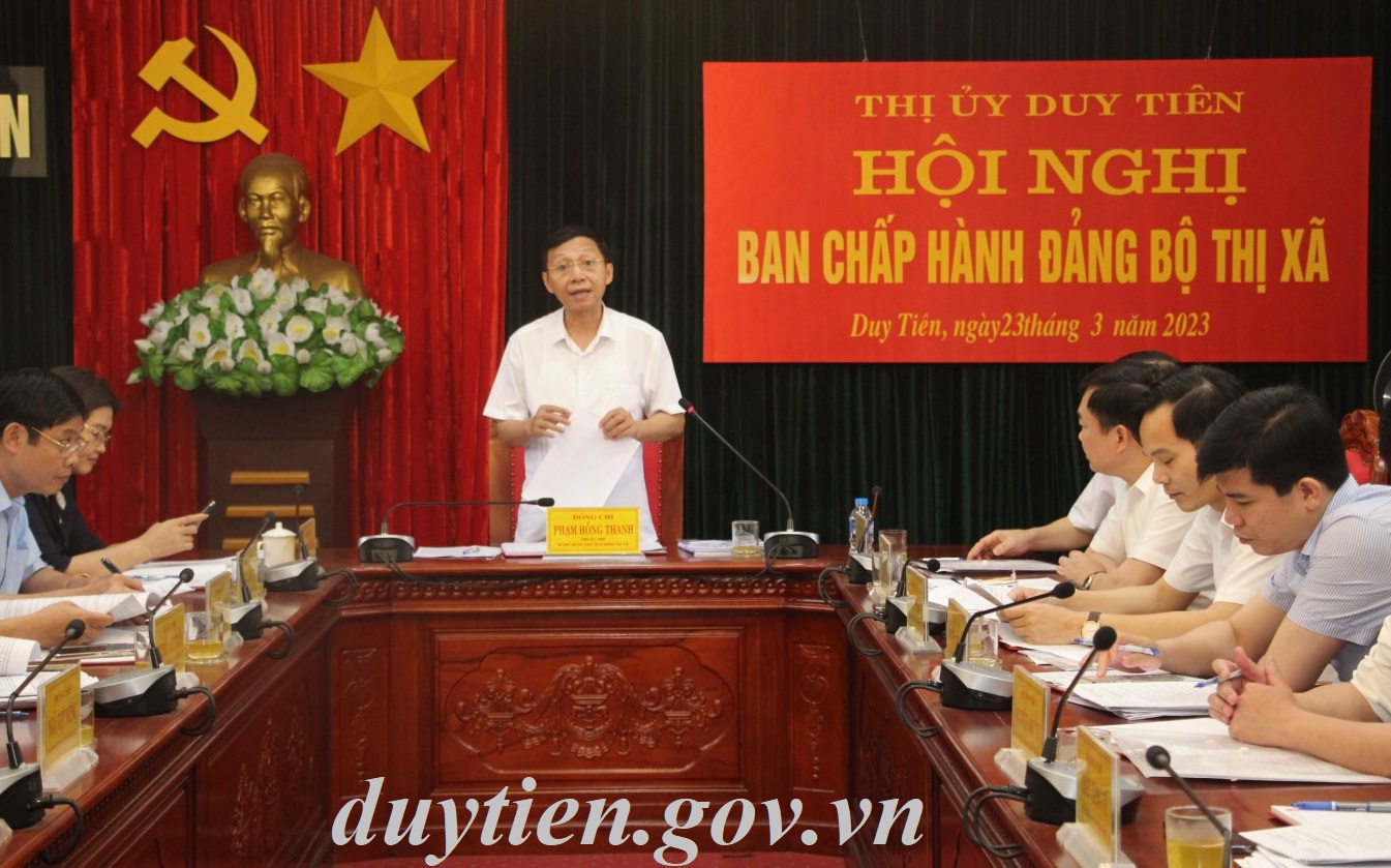 Ban Chấp hành Đảng bộ thị xã Duy Tiên thảo luận, cho ý kiến vào một số dự án trên địa bàn
